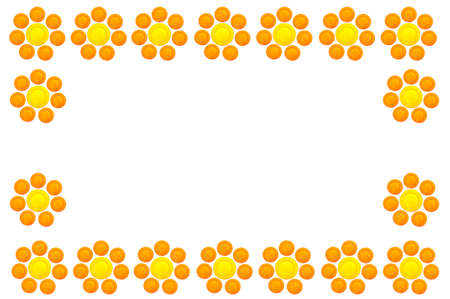 frame of sunflower for backgroundの写真素材