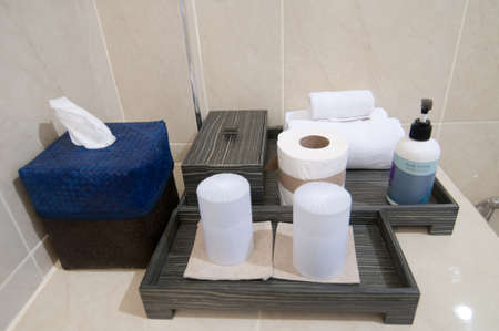 accessory for shower in bathroomの写真素材