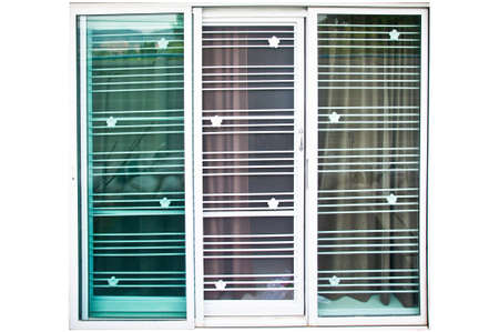Glass doors in home の写真素材