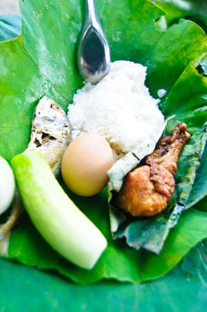 rice wrapped in lotus leaf.の写真素材