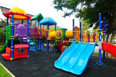 Picture of colorful playgrounds object at parkの写真素材