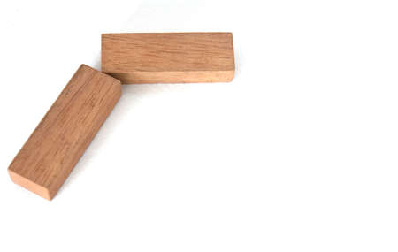 Wooden letter on white backgroundの写真素材