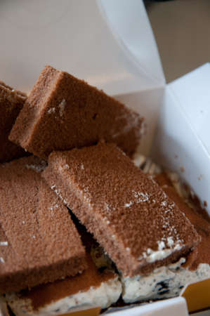 pile of cake brown chocolateの写真素材