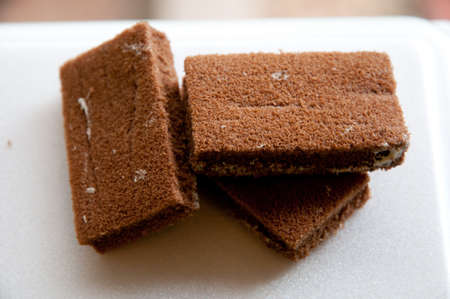 pile of cake brown chocolateの写真素材