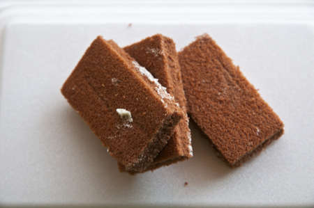 pile of cake brown chocolateの写真素材
