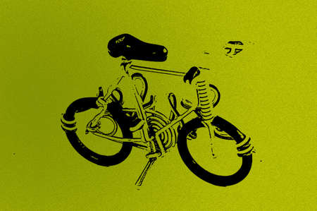 Grunge style mini bicycleの写真素材