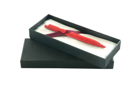 ballpoint pen gift box isolated white backgroundの写真素材