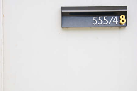 Background texture cement with a iron number 555 48の写真素材