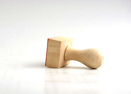Blank wooden rubber stampの写真素材