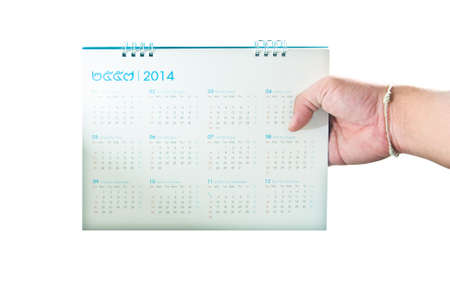 hand keep calendar 2014の写真素材