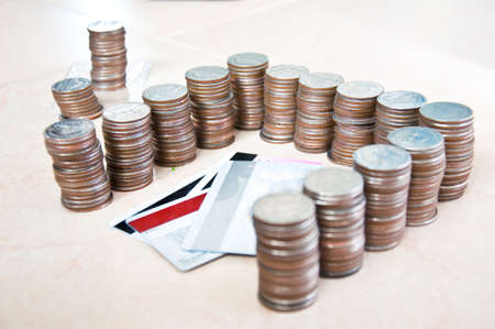 pile Thai bath and CreditCardの写真素材