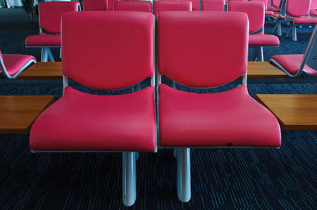 pink chairs in ordinary empty waiting roomの写真素材