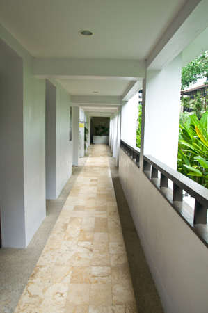 Photo of a bright and warm corridorの写真素材