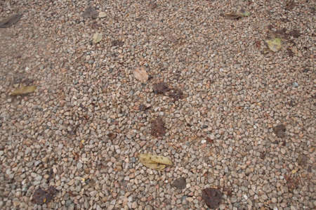 Rail road track ballast stone gravel close-up as backgroundの写真素材