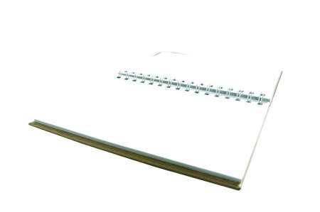 Recycle paper notebook open two pages on white backgroundの写真素材