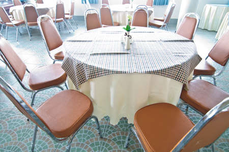 Decked table at lunch timeの写真素材