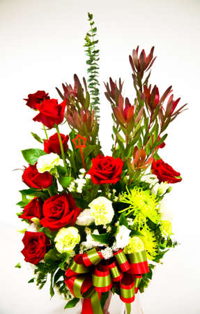 bouquet of roses  on white backgroundの写真素材