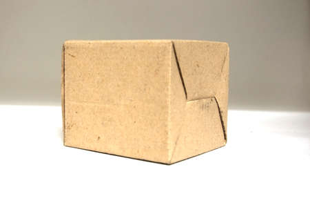 Closed paper box lying