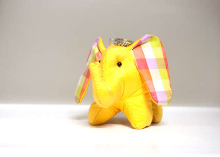 silk yellow elephant toy, key ring