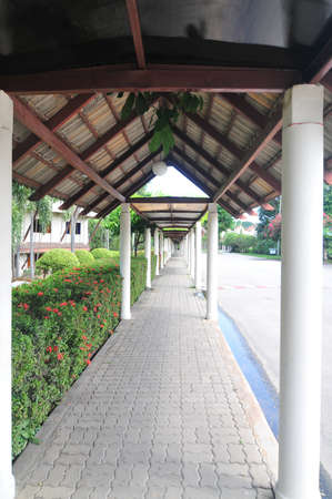 footpath in hotel,tropical gardenの写真素材