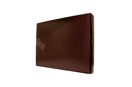 red-brown paper box on whiteの写真素材