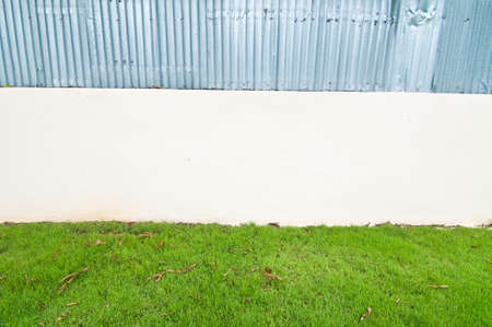 grass cement and galvanized ironの写真素材