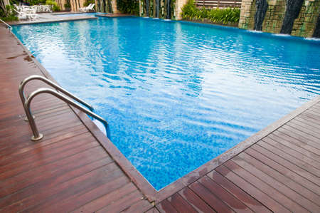 beautiful new apartment building, outdoor, pool viewのeditorial素材