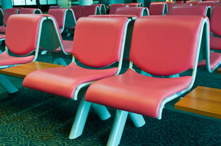 Empty waiting chair in the airportの写真素材