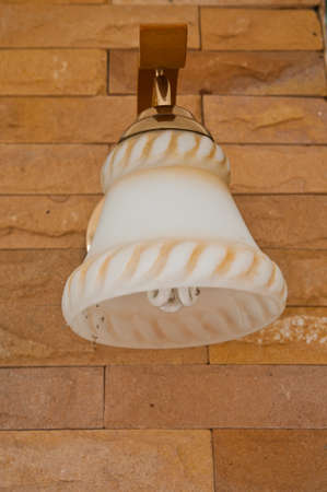 lamp on wall at homeの写真素材