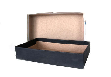 Open black boxes isolated on white background