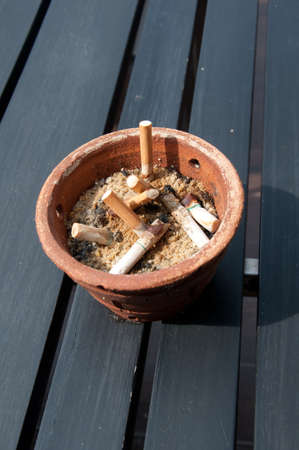 Full ashtray make by Potteryの写真素材