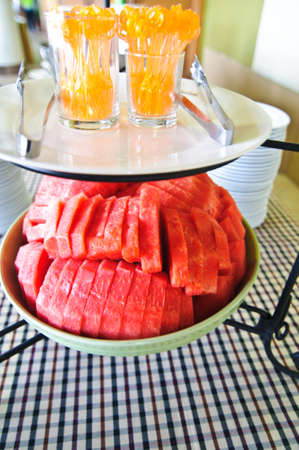 buffet bar fruit - watermelonの写真素材