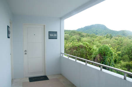 corridor-with mountain viewのeditorial素材