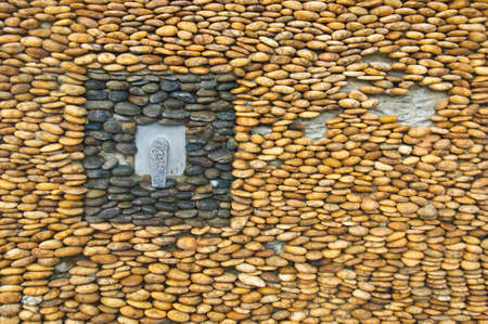 outdoor shower - stone wallの写真素材