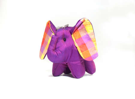 silk elephant toy on whiteの写真素材