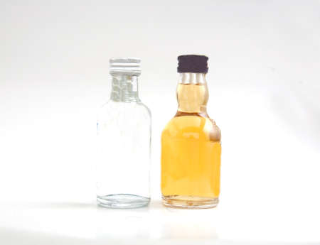 Beautiful Whisky Bottle against well lit の写真素材