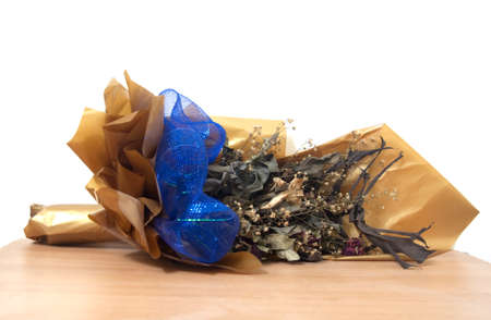 dry flower wedding bouquetの写真素材