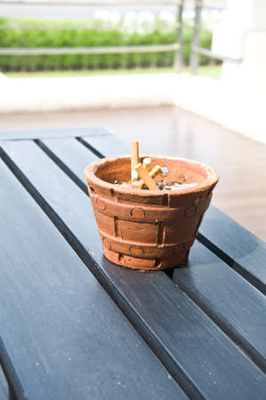 Full ashtray make by Potteryの写真素材