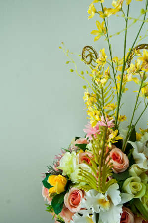 Colorful artificial flowers for designの写真素材