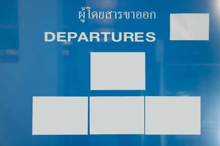 Departure sign at an airportの写真素材