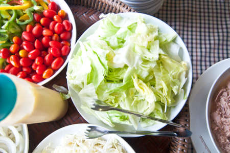 Bowl with fresh Chinese cabbageの写真素材