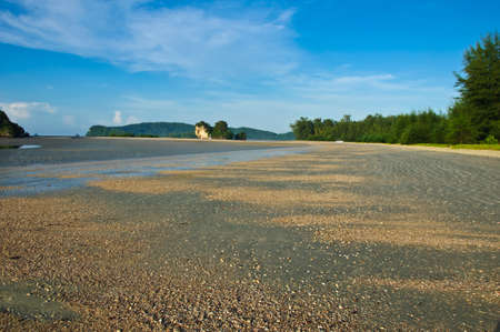 Tropical beach in warm Sun light, Krabi, Thailandの写真素材