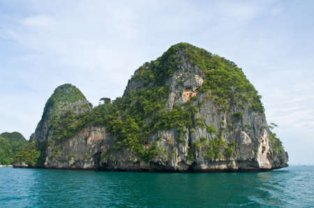 Tropical sea island rock, Thailand krabiの写真素材