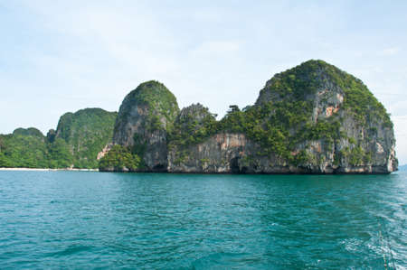 Tropical sea island rock, Thailand krabiの写真素材