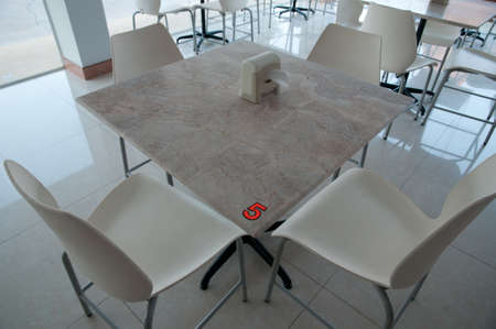 white table for a dinnerの写真素材