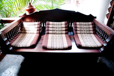Thai pillows and furniture - travel and tourismの写真素材