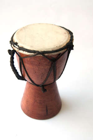 Toy -african drum isolated on a white backgroundの写真素材