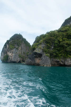 Island view tropical beach, andaman sea,Krabi Province Thailandの写真素材