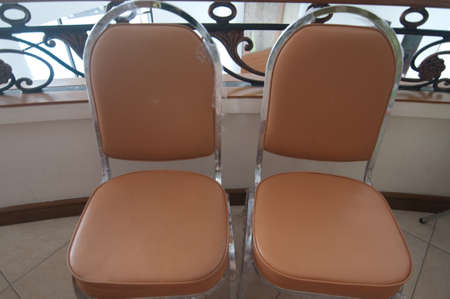 Two new Leather chair leatherの写真素材