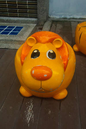 Chair - toy cut lion for decoration in homeの写真素材